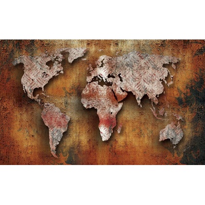 Preinterier FT3191 Fototapeta na stenu Mapa sveta – hrdzavá vlies 104cm x 70cm