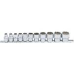 BGS technic Комплект 11 броя инчови вложки 3/8" , дванадесетостен ; bgs technic, 9112