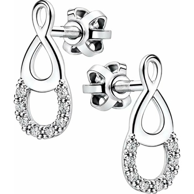 Zlaton Náušnice bílé zlato visací se zirkony 1.3cm 1.25g N07082500217