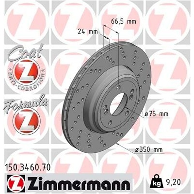 Brzdový kotúč ZIMMERMANN 150.3460.70 (150346070)