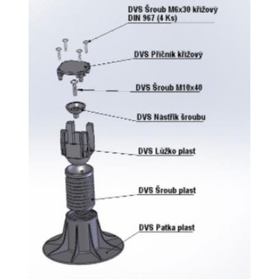 Pokorný Stavitelná noha plastová včetně misek proti mravencům