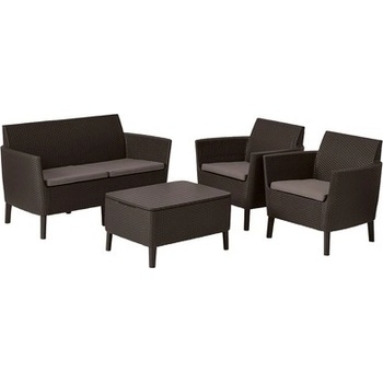 ALLIBERT SALEMO 3 SEATER SET hnedá/hnedosivá