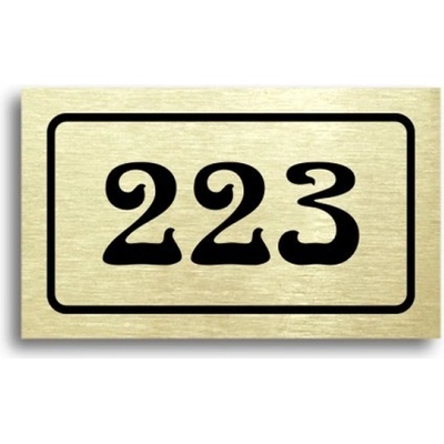 ACCEPT Číslo na dveře - typ 11 (50x30mm) - zlatá tabulka - černý tisk