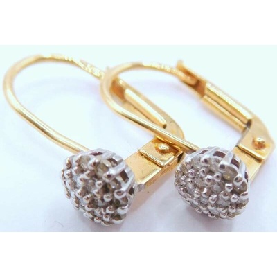 Klenoty Budín Diamantové zlaté náušnice s diamanty (bílé a žluté zlato) 585/1,65gr HKD69