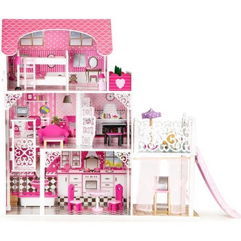 Image 1 of ECOTOYS Дървена къща за кукли с асансьор и пързалка Резиденция Ню Джърси xxl ECOTOYS (TL49059)