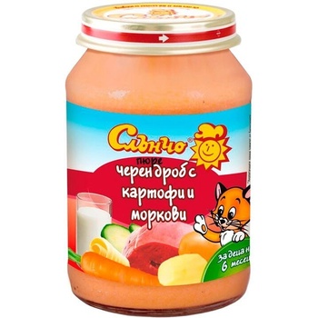 Слъчно Слънчо пюре черен дроб с картофи и моркови - 190 г