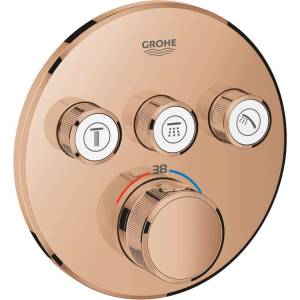 GROHE Grohtherm SmartControl - Термостатична душ-смесителна батерия за вграждане, 3 клапана, Warm Sunset 29121DA0 (29121DA0)