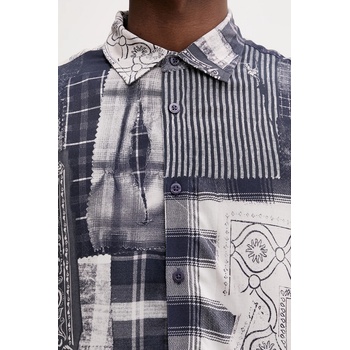 Desigual Риза Desigual BLUE PATCH в тъмносиньо със свободна кройка с класическа яка 25WMCW40 (25WMCW40)