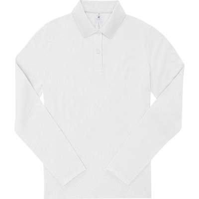 B&C My Polo 180 LSL /women Dámske piqué polo s dlhým rukávom biela