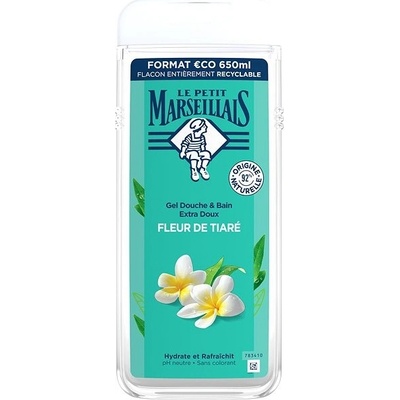 Le Petit Marseillais Extra Gentle Tiaré Flower hydratačný a osviežujúci sprchový gél 650 ml