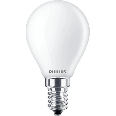 Philips LED žiarovka guľová E14 P45 3,4W = 40W 470lm 2700 teplé vlákno Mlieko stmievateľné