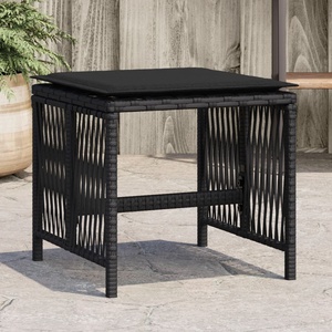 vidaXL Външни табуретки с възглавници 4 бр черни 41x41x36 см полиратан (365056)
