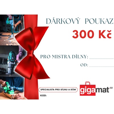 Darčeková poukážka GIGAMAT 300 CZK