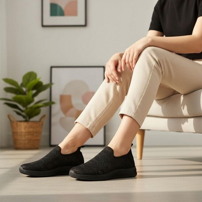 Dámske priedušné slip-on tenisky MELIN čierne