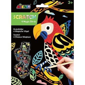 Avenir Škrabací obrázky 4 ks Ptáci