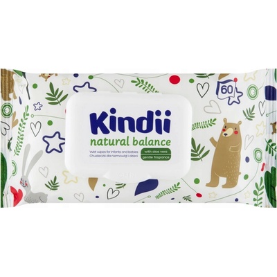 Kindii Detské vlhčené obrúsky Natural balance 60 ks