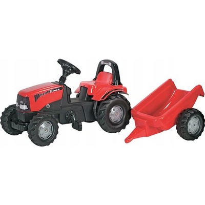 Rolly Toys Šliapací traktor Rolly Kid Case s vlečkou červený