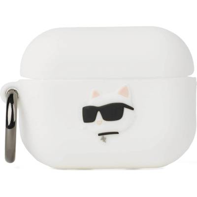 KARL LAGERFELD Калъф за смартфон 'Silicone Choupette AirPods 3' бяло, размер One Size
