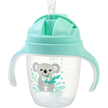 Babyono Неразливаща се чаша със сламка Babyono - Be Active, 240 ml, Mint (5901435415023)