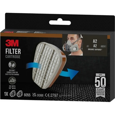 3M A2 Filtry na organické páry 6055-1, 1 pár