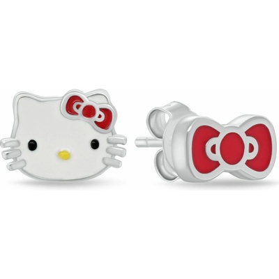 Brilio Silver Asymetrické strieborné náušnice Hello Kitty EA1211W