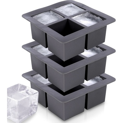 Excellent Houseware Forma na led silikonová XXL - Sada 3 ks - Velké formičky na ledové kostky whisky