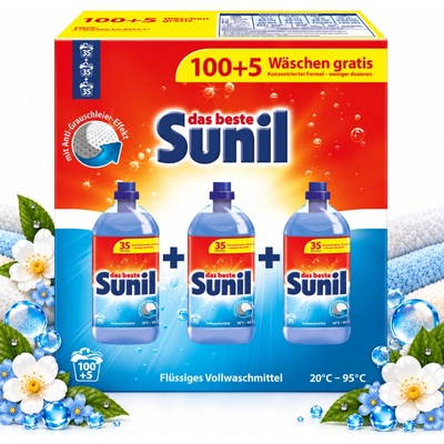 Sunil prací gel Universal 3 x 1,95 l 105 PD