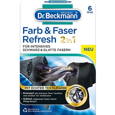 Dr. Beckmann Farb & Faser Refresh 2in1 кърпички за черно пране 6 бр (4008455064918)
