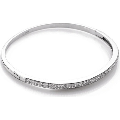 Zlatnictví zlatíčko stříbrný pevný náramek se zirkony Beneto AGB02 010.00001