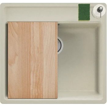 Твоят Стил Бежова кухненска мивка за вграждане под плот Берген 60 Low 560x530 мм