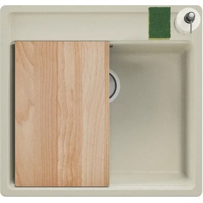 Твоят Стил Бежова кухненска мивка за вграждане под плот Берген 60 Low 560x530 мм