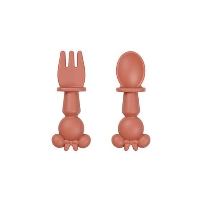 Stor Sada příborů Minnie ze silikonu 2 ks