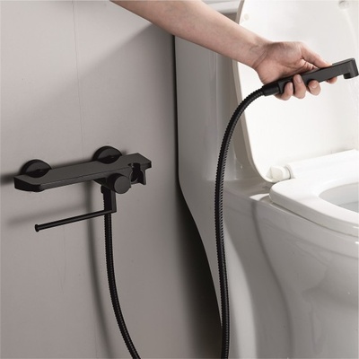 Inter Ceramic КОМПЛЕКТ СМЕСИТЕЛ С ХИГИЕНЕН ДУШ icf3510mb ЧЕРЕН МАТ (icf3510mb)