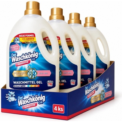 Waschkönig Sensitive prací gel s aloe vera 4 x 3,305 l 110 PD