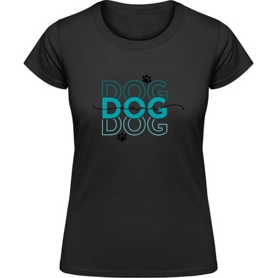Akciové Dámske Tričko Soft Style Gildan Diazjn DOG DOG DOG mama Čierna