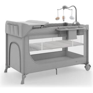 KinderKraft Leody up сгъваема бебешка кошара с аксесоари (5902533930128)