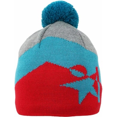 Warmpeace čiapka LUCKY red/turquoise/iron