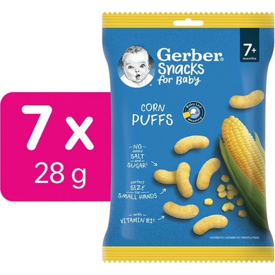 Gerber Snacks kukuřičné křupky 7× 28 g