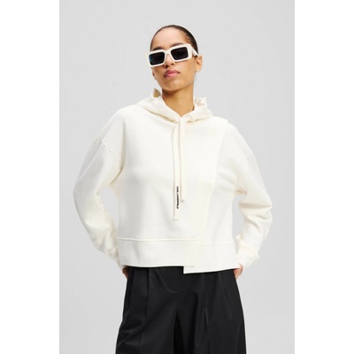 Karl Lagerfeld Asymmetric Hoodie Cannoli Cream