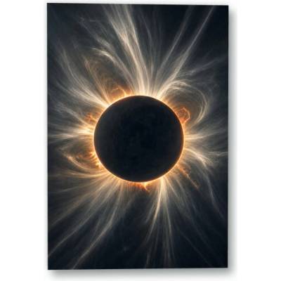 Plakát – Zářivá koróna kolem tmavého disku 90 × 135 cm Bez rámu Ne Bez rámu