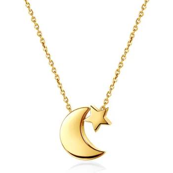 Image 1 of SAVICKI Колие с луна и звезда Savicki: позлатено сребро