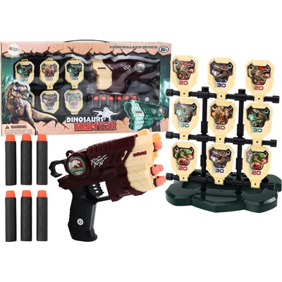 mamido Set pistole s terčem a pěnovými šipkami Dinosauři hnědý – Hledejceny.cz