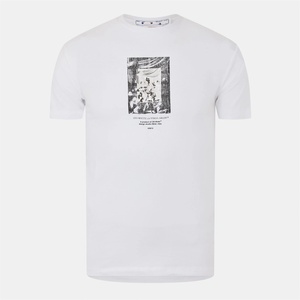 Off White Тениска Off White Men's Mirror Slm Short-Sleeve Graphic Print T-Shirt - White