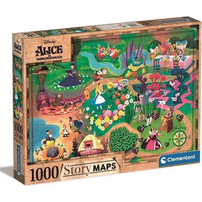 CLEMENTONI Story Maps: Alenka v říši divů 1000 dílků