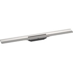 Hansgrohe RainDrain Flex - Линеен душ улей с решетка от неръждаема стомана 800, за стенен монтаж, възможност за скъсяване, четкана неръждаема стомана 56051800 (56051800)