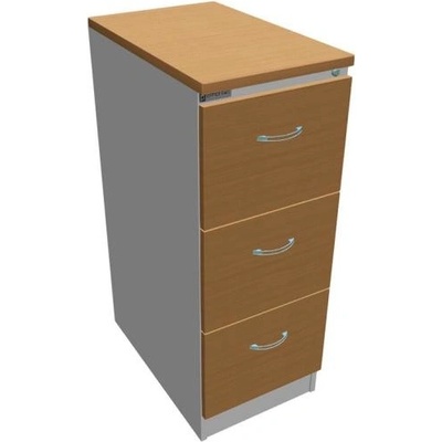 Office Pro trojzásuvková OP 41,6x104x64 cm buk/sivá
