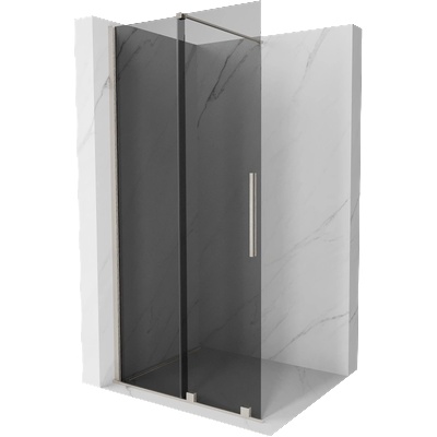 Mexen Velar плъзгаща се душ кабина Walk-in 120 x 200 cm, графит 8 мм, четкан никел - 871-120-000-43-97 (871-120-000-43-97)