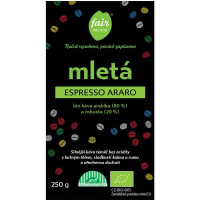 Fairobchod Bio mletá káva Espresso Araro 250 g