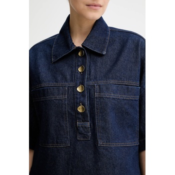 Sessùn Дънкова блуза Sessun дамска в синьо с изчистен дизайн 25110014 (25110014)