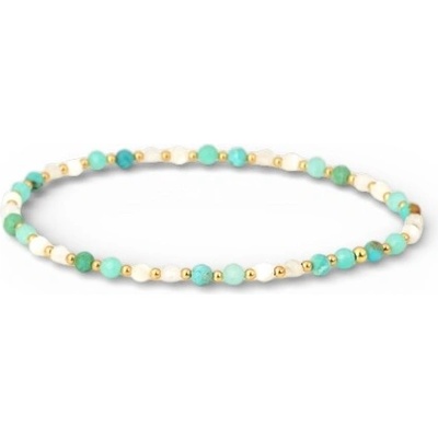 7 Angelic Eyes náramek se zlatými kuličkami s přírodními kameny ZLNA1534F